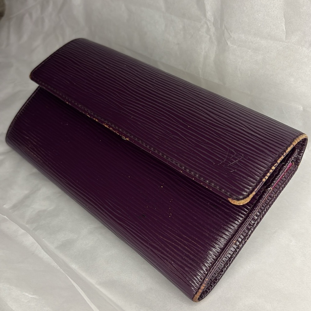 Louis Vuitton Purple Epi Sarah Long Wallet